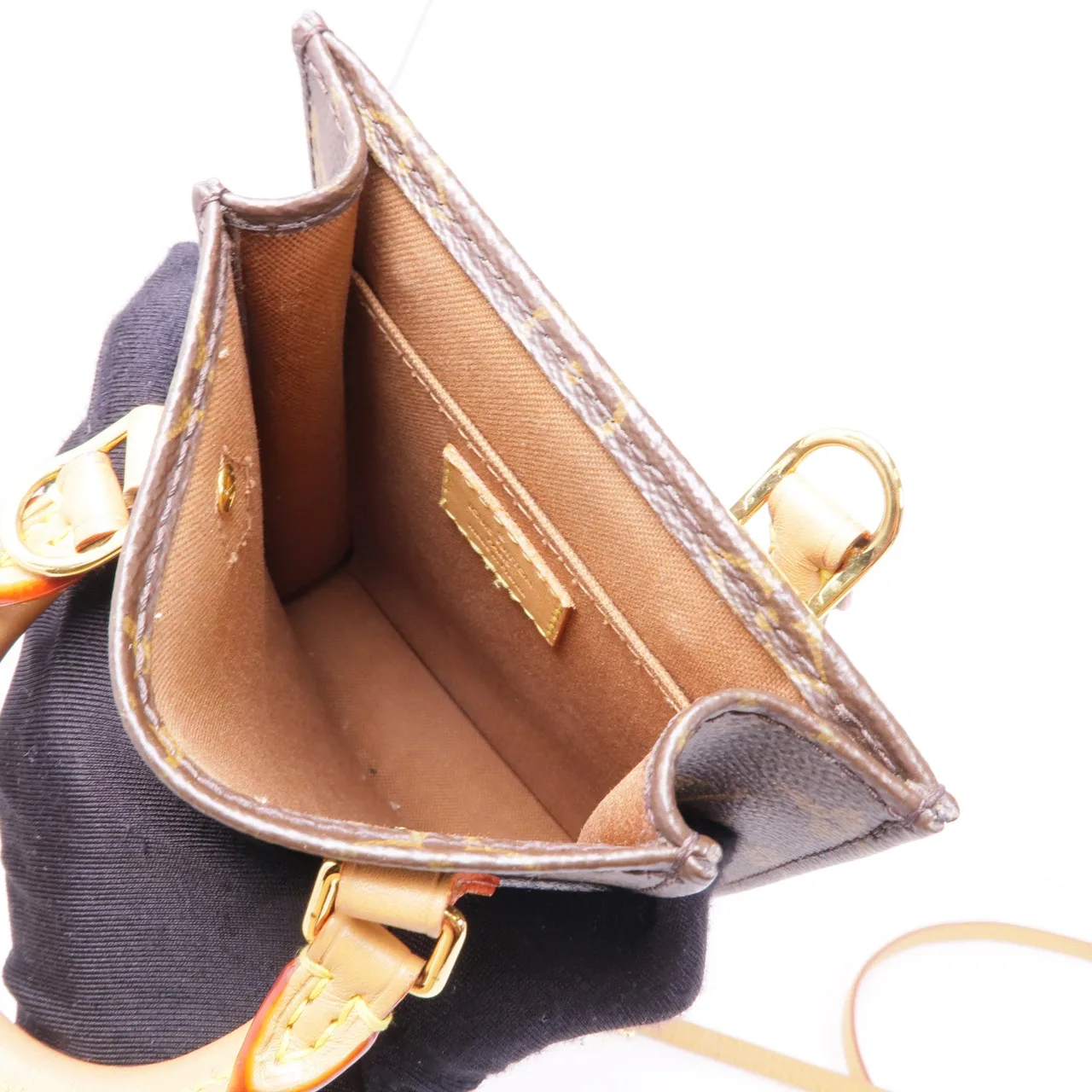 LOUIS VUITTON Petit Sac Plat M81295 兩用包 塗層帆布 棕色 / Brown 塗層帆布 中古品B - 縮圖 5