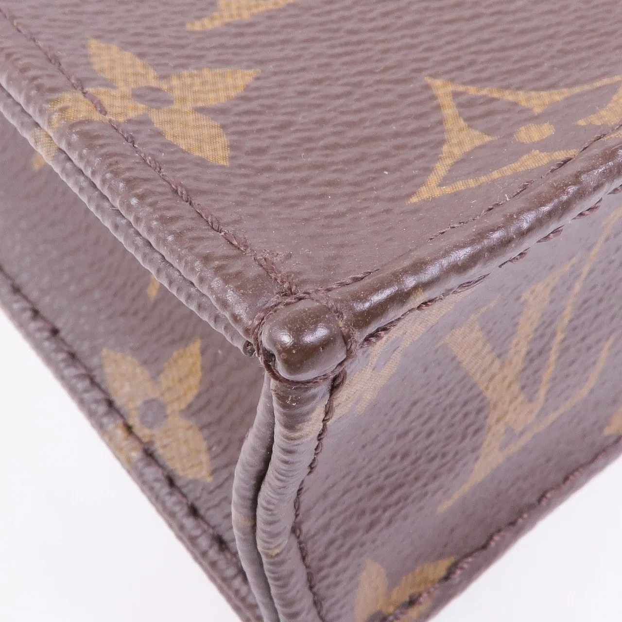 LOUIS VUITTON Petit Sac Plat M81295 兩用包 塗層帆布 棕色 / Brown 塗層帆布 中古品B - 縮圖 10