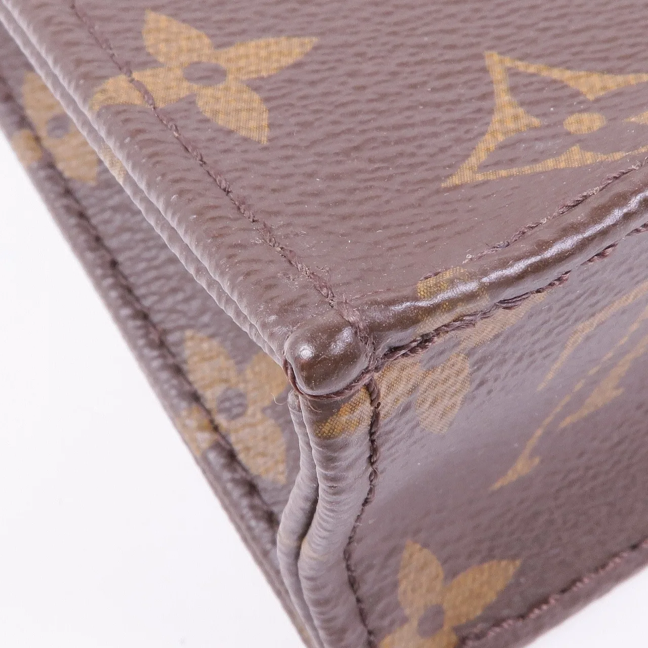 LOUIS VUITTON Petit Sac Plat M81295 兩用包 塗層帆布 棕色 / Brown 塗層帆布 中古品B - 縮圖 12