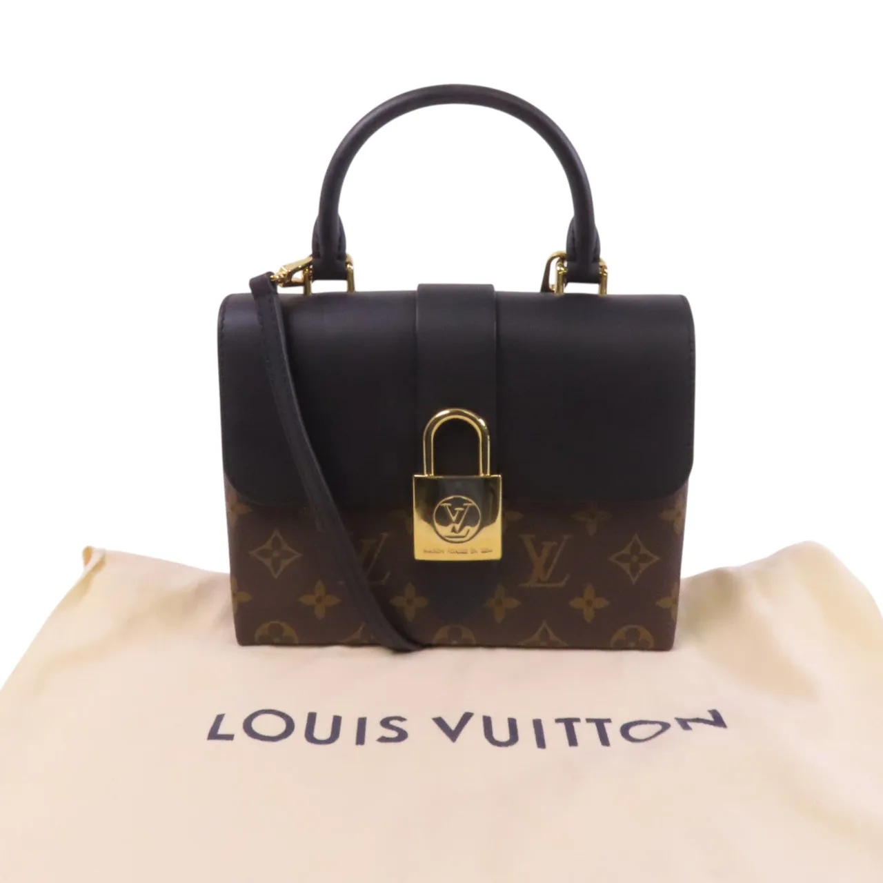LOUIS VUITTON Locky M44141 兩用包 塗層帆布 棕色 / 黑色 塗層帆布 中古品A - 縮圖 10