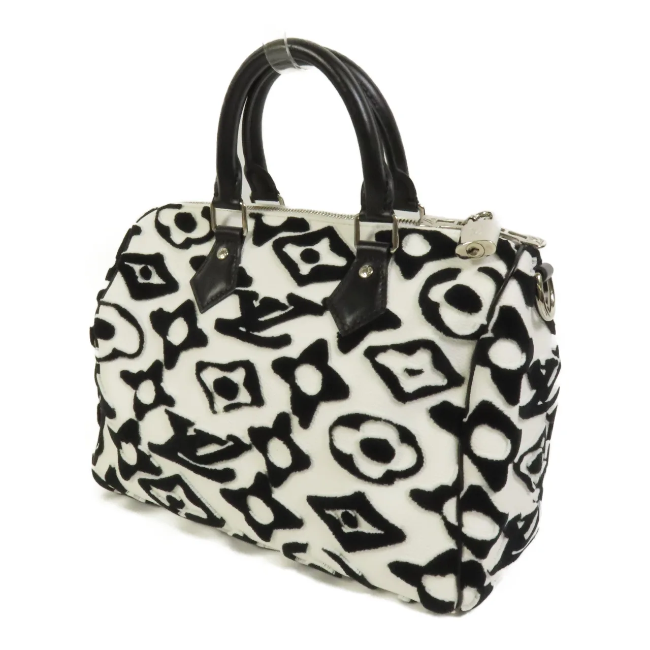 LOUIS VUITTON Speedy Bandouliere M45563 兩用包 塗層帆布 黑色 / 白色 / Black,White 塗層帆布 中古品A - 縮圖 3