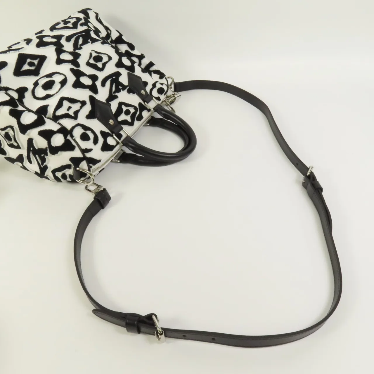 LOUIS VUITTON Speedy Bandouliere M45563 兩用包 塗層帆布 黑色 / 白色 / Black,White 塗層帆布 中古品A - 縮圖 5