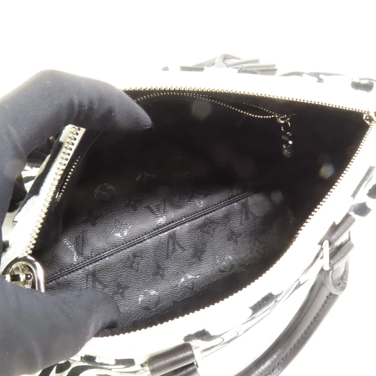 LOUIS VUITTON Speedy Bandouliere M45563 兩用包 塗層帆布 黑色 / 白色 / Black,White 塗層帆布 中古品A - 縮圖 6