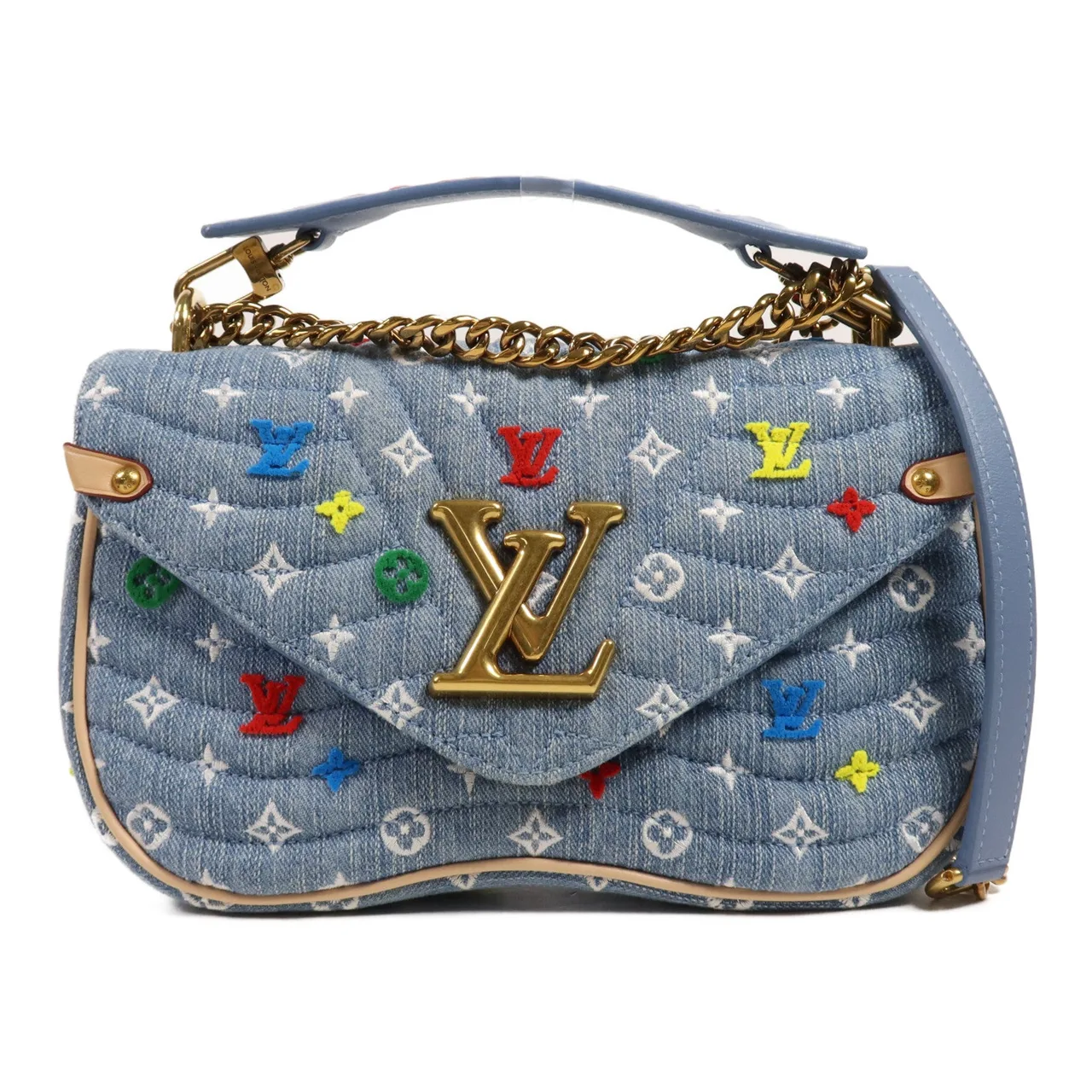 LOUIS VUITTON New Wave M53692 2-Way Bag denim 藍色