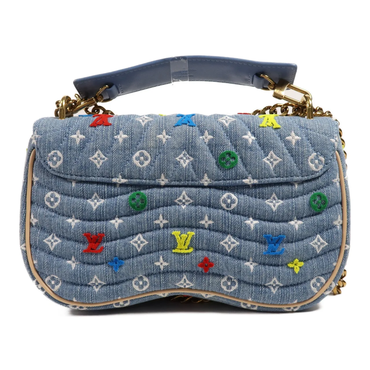 LOUIS VUITTON New Wave M53692 2-Way Bag denim 藍色 denim Rank A - Thumbnail 2