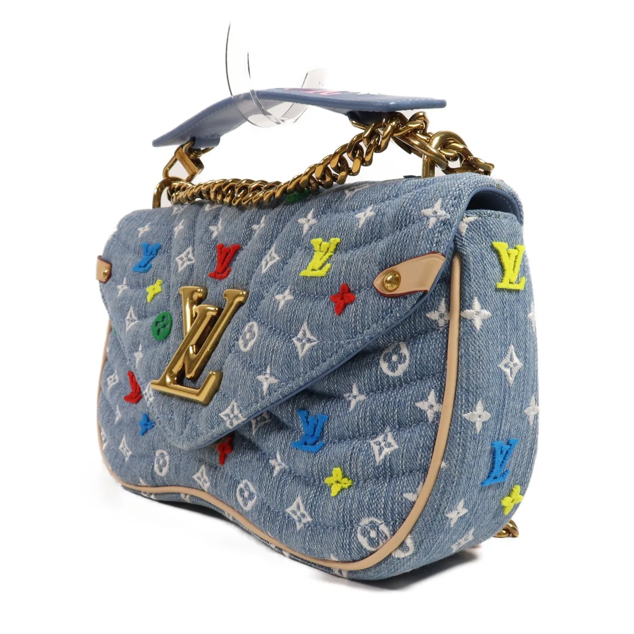 LOUIS VUITTON New Wave M53692 2-Way Bag denim 藍色 denim Rank A - Thumbnail 3