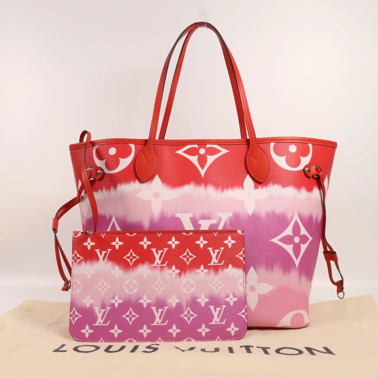LOUIS VUITTON Neverfull M45127 Tote Bag Coated Canvas 紅色 / 粉色 / Rouge Red Coated Canvas Rank A - Thumbnail 14