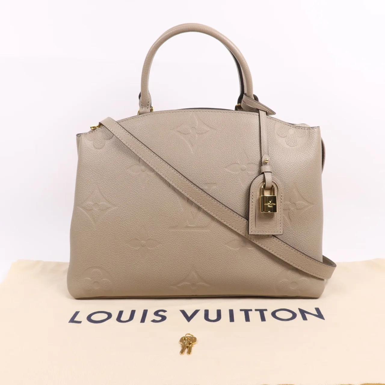 LOUIS VUITTON Grand Palais M45833 2-Way Bag Calfskin 米色 Calfskin Rank A - Thumbnail 8