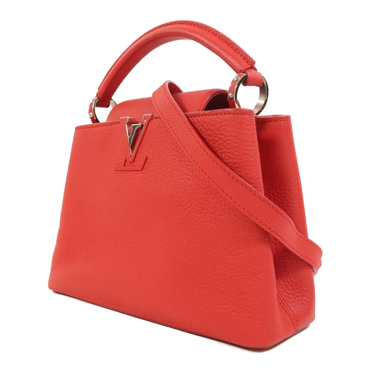LOUIS VUITTON Capucines M94754 2-Way Bag Calfskin 紅色 / Red Calfskin Rank A - Thumbnail 3