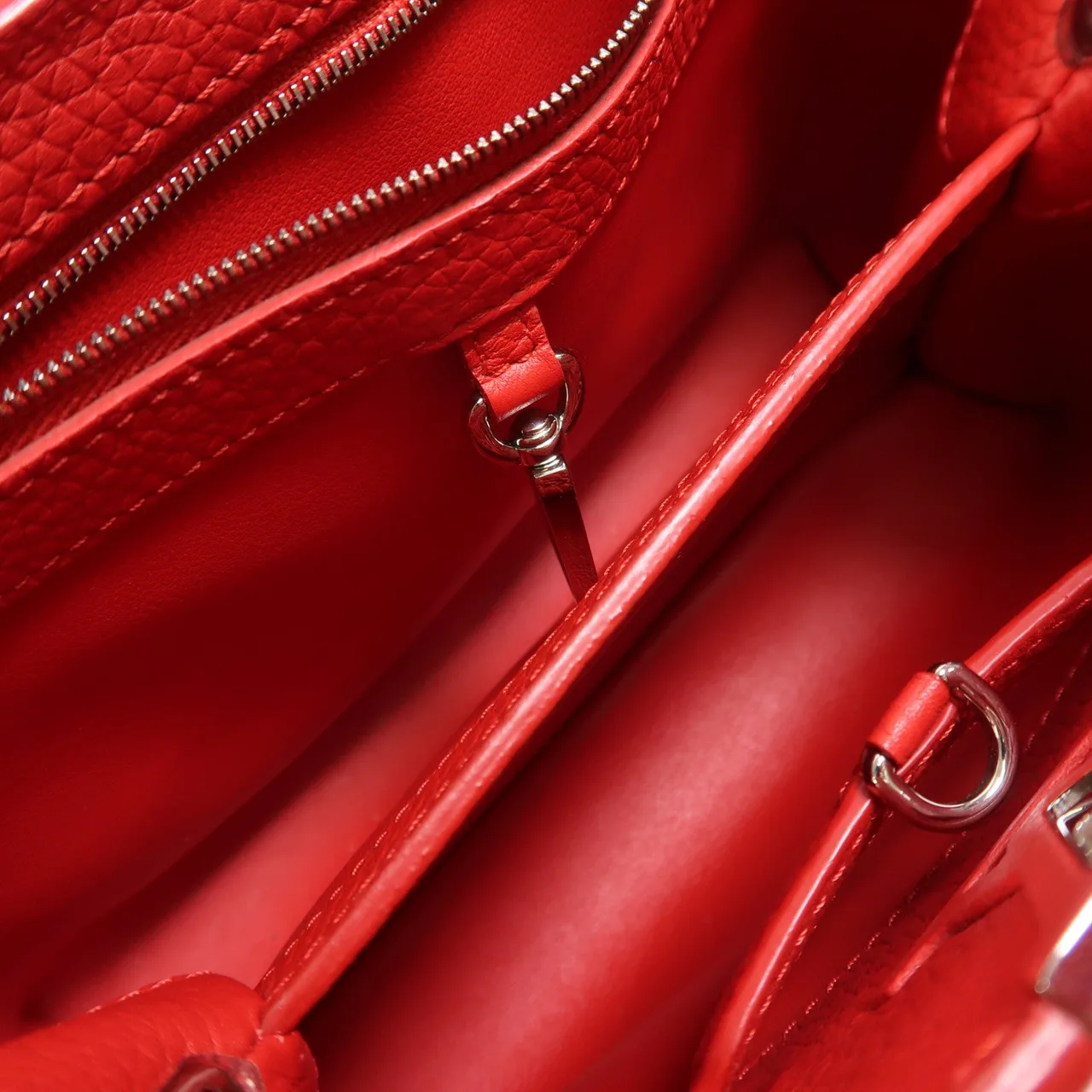 LOUIS VUITTON Capucines M94754 2-Way Bag Calfskin 紅色 / Red Calfskin Rank A - Thumbnail 5