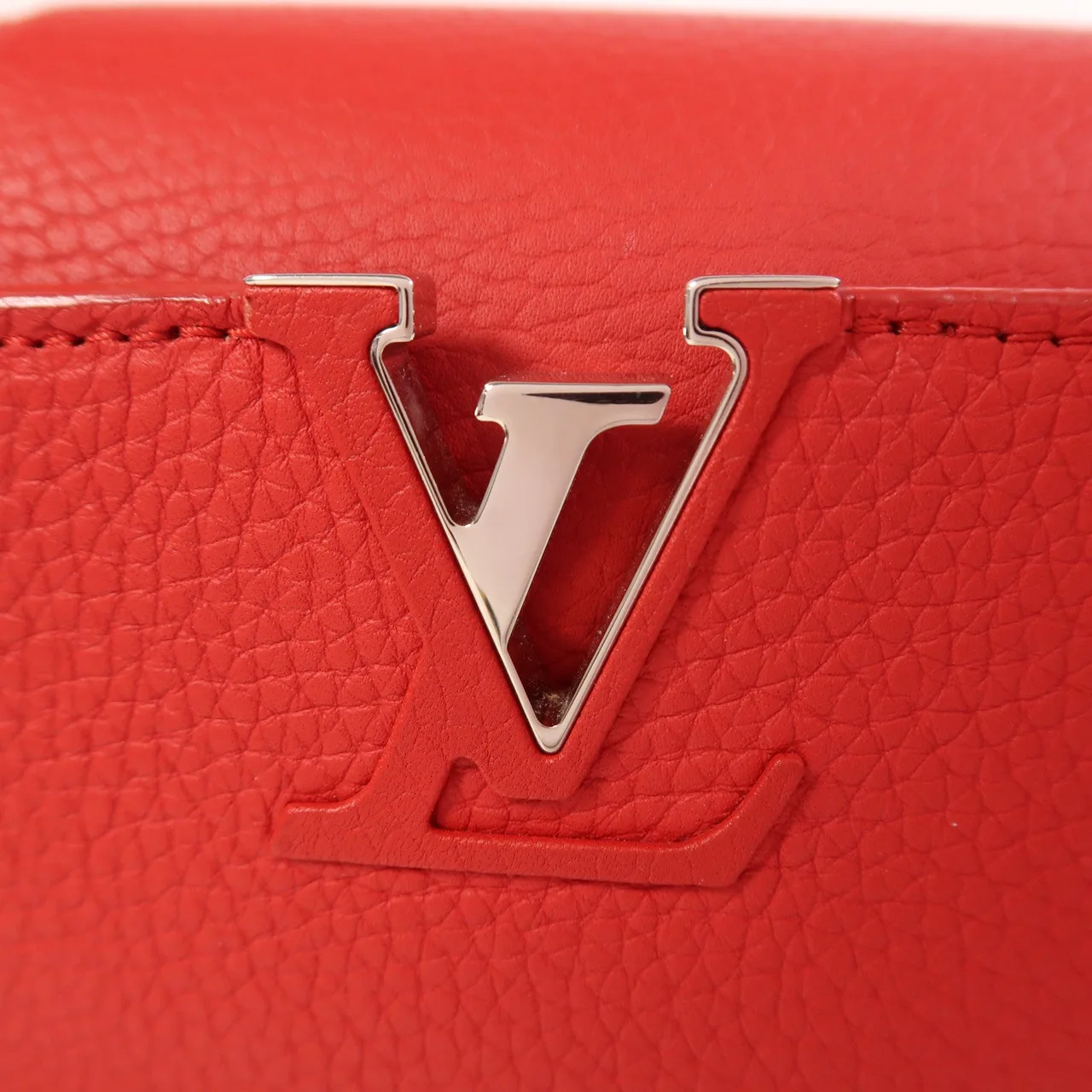LOUIS VUITTON Capucines M94754 2-Way Bag Calfskin 紅色 / Red Calfskin Rank A - Thumbnail 8
