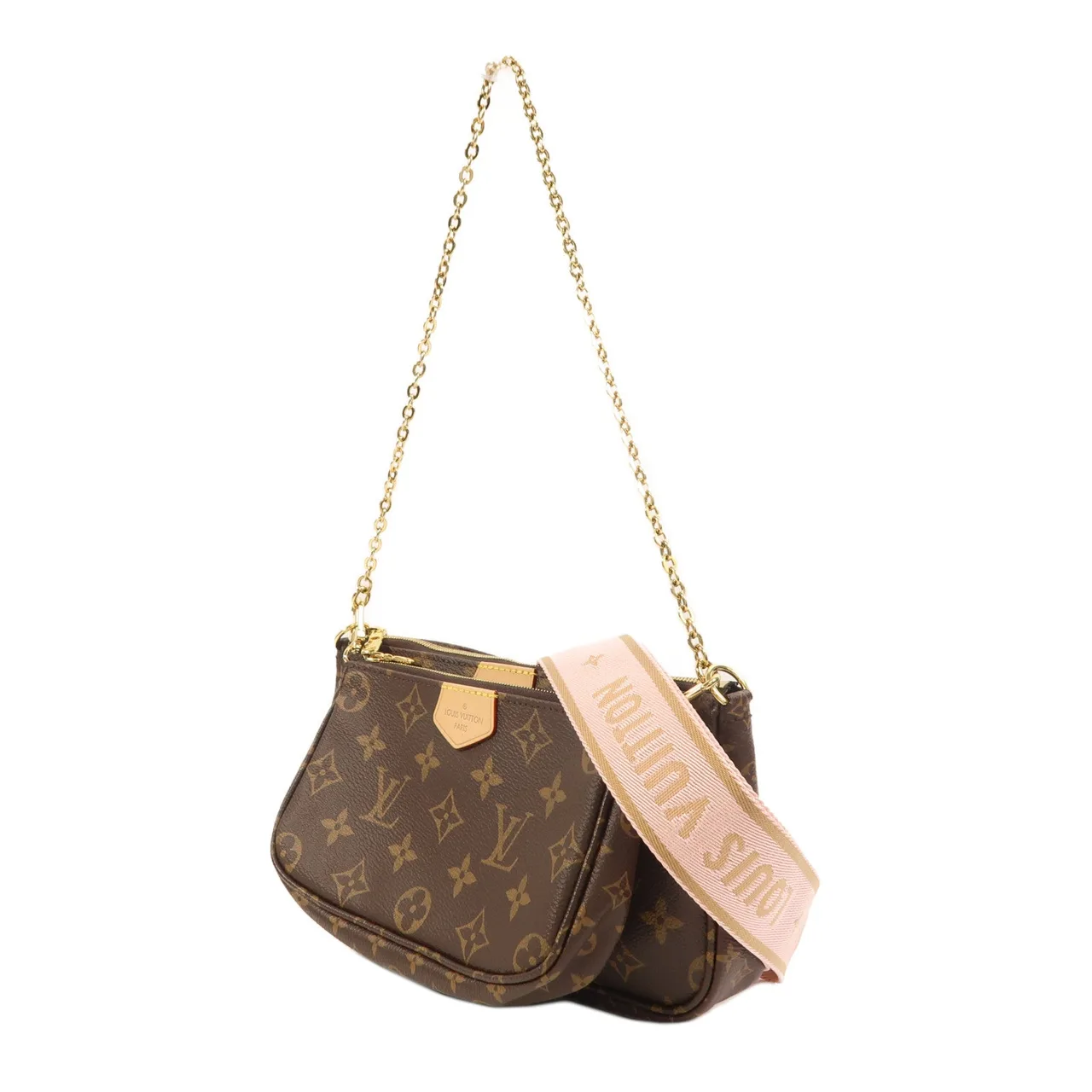 LOUIS VUITTON Multi Pochette M44840 2-Way Bag Coated Canvas 棕色 / pink Coated Canvas Rank A - Thumbnail 3