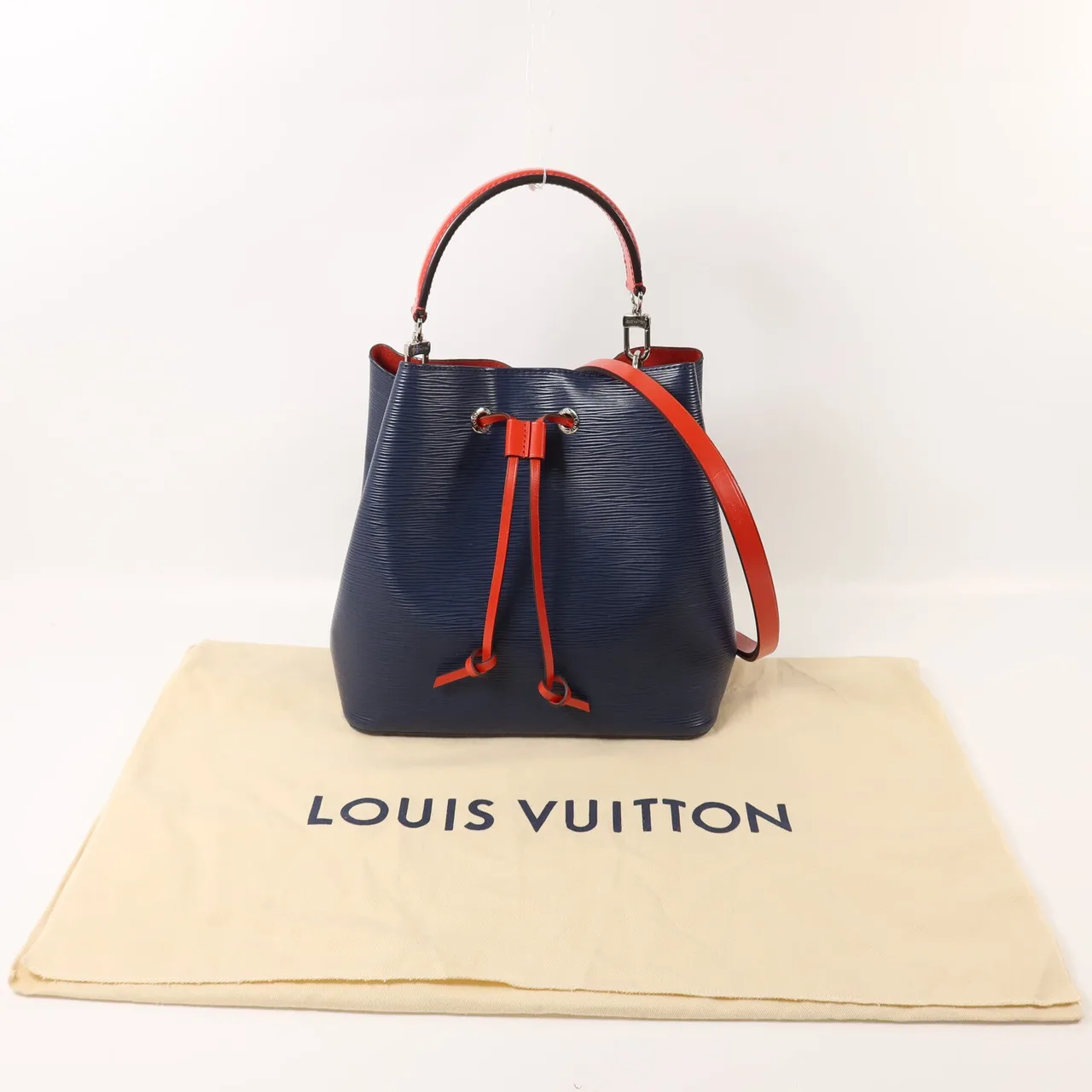 LOUIS VUITTON NeoNoe M54367 2-Way Bag Calfskin 海軍藍 / 紅色 / Navy/Red Calfskin Rank B - Thumbnail 9