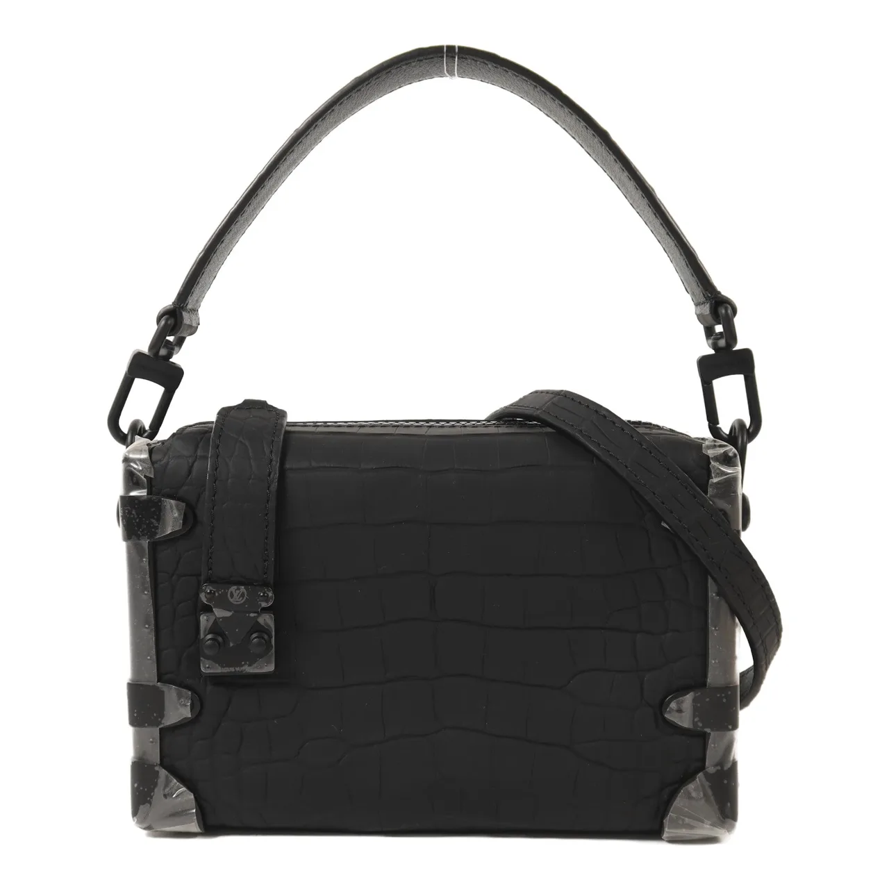 LOUIS VUITTON Side Trunk N85811 2-Way Bag Leather 黑色 / Black