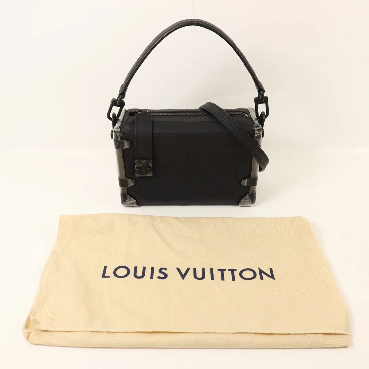 LOUIS VUITTON Side Trunk N85811 2-Way Bag Leather 黑色 / Black Leather Like New - Thumbnail 9