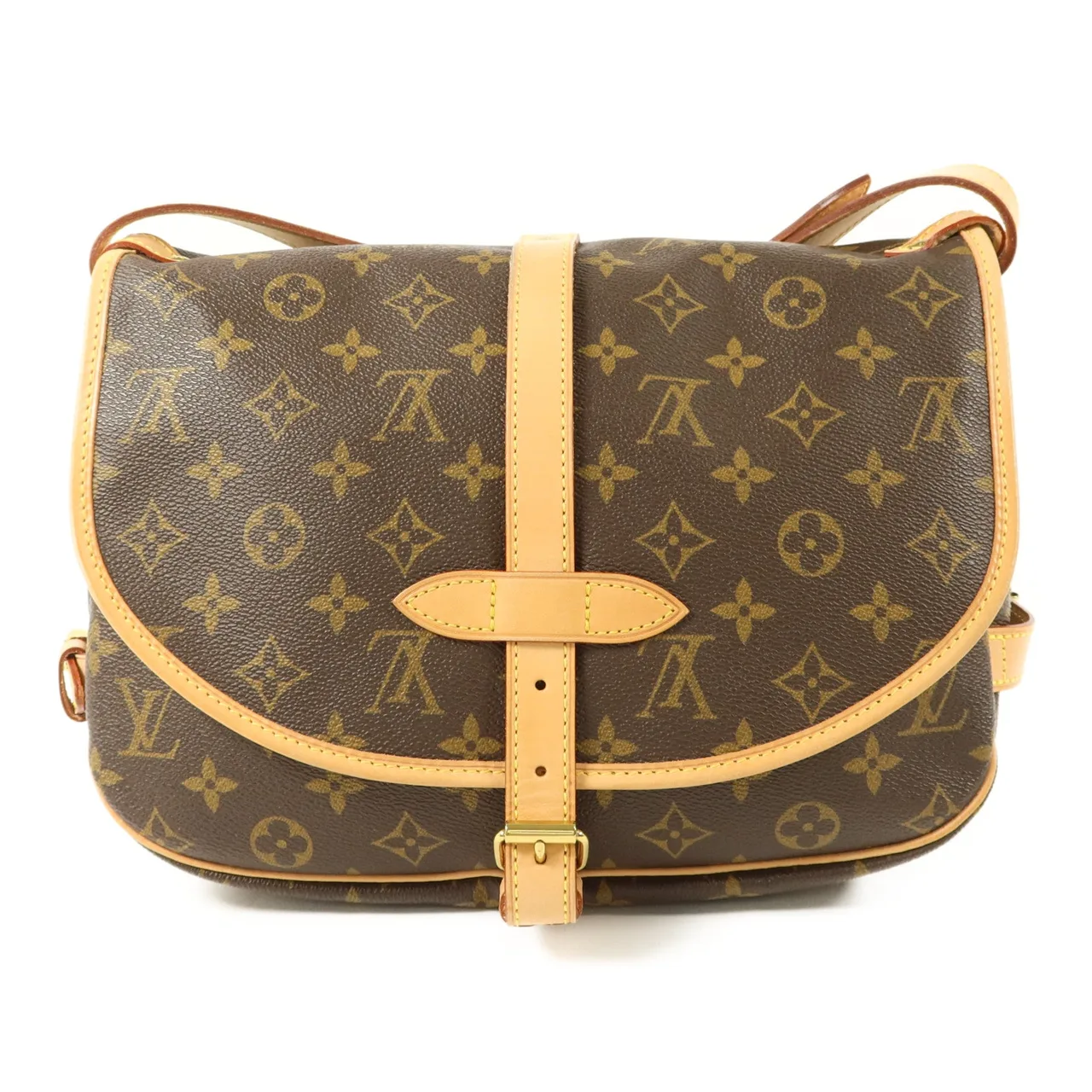 LOUIS VUITTON Saumur M42256 Shoulder Bag Coated Canvas 棕色 Coated Canvas Rank A - Thumbnail 2