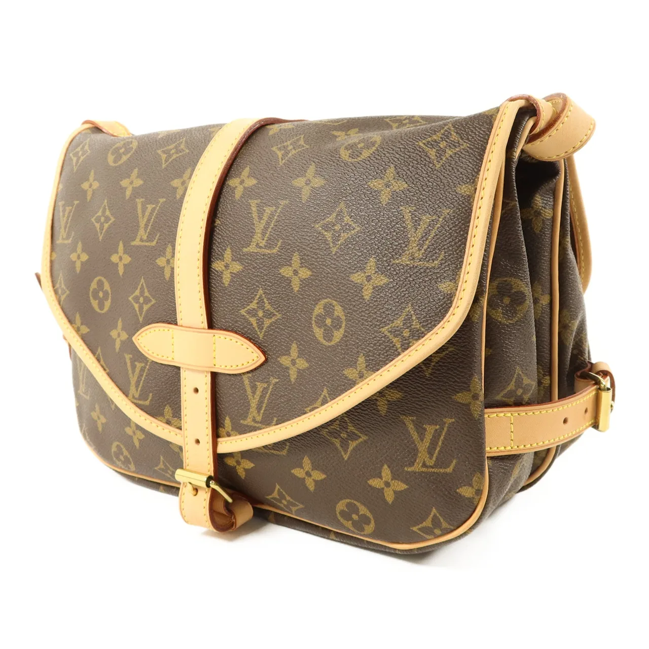 LOUIS VUITTON Saumur M42256 Shoulder Bag Coated Canvas 棕色 Coated Canvas Rank A - Thumbnail 3