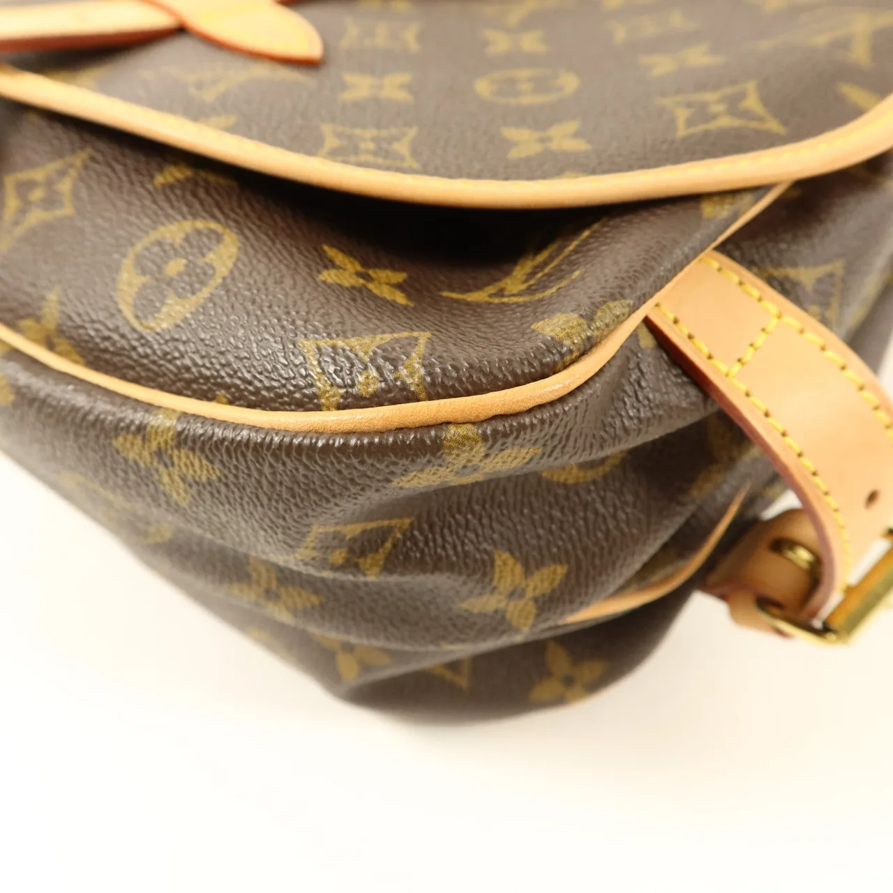 LOUIS VUITTON Saumur M42256 Shoulder Bag Coated Canvas 棕色 Coated Canvas Rank A - Thumbnail 13