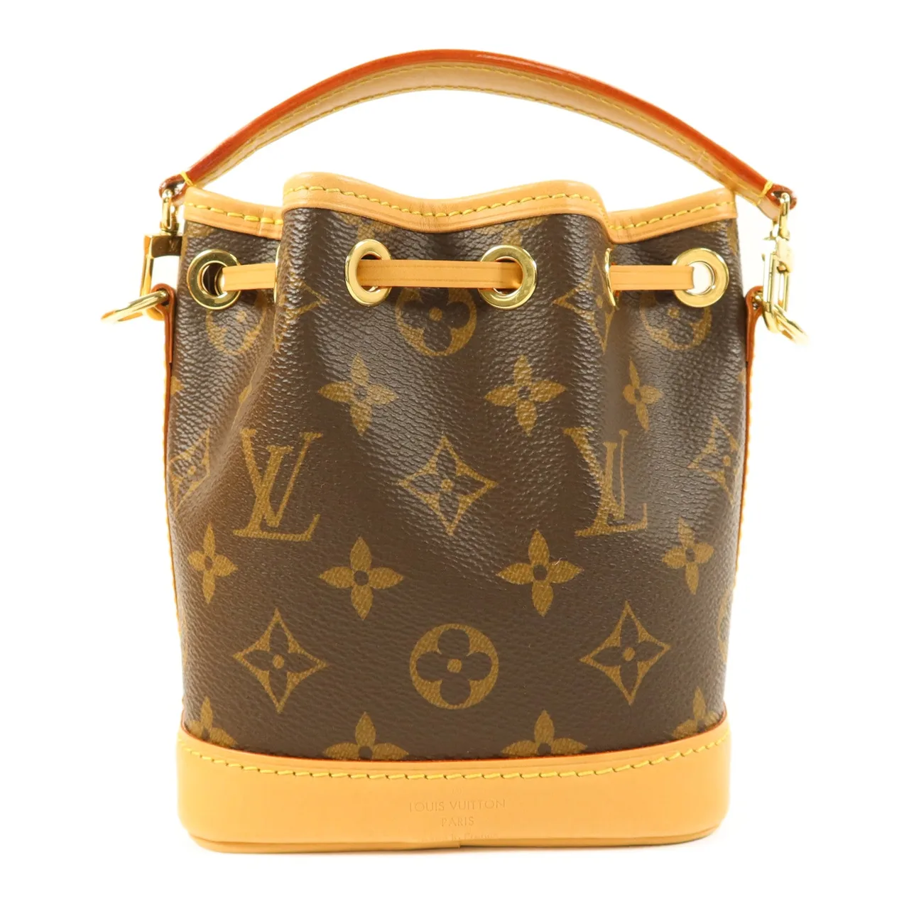 LOUIS VUITTON Nano Noe M81266 兩用包 塗層帆布 棕色 塗層帆布 中古品A - 縮圖 2