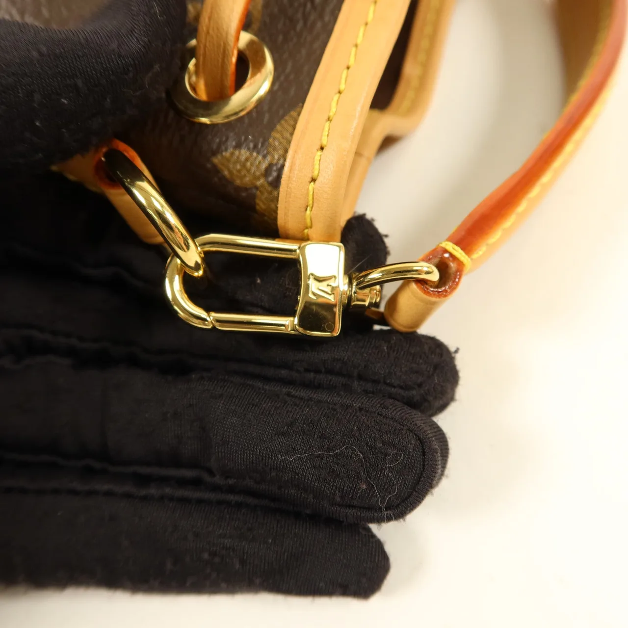 LOUIS VUITTON Nano Noe M81266 兩用包 塗層帆布 棕色 塗層帆布 中古品A - 縮圖 8