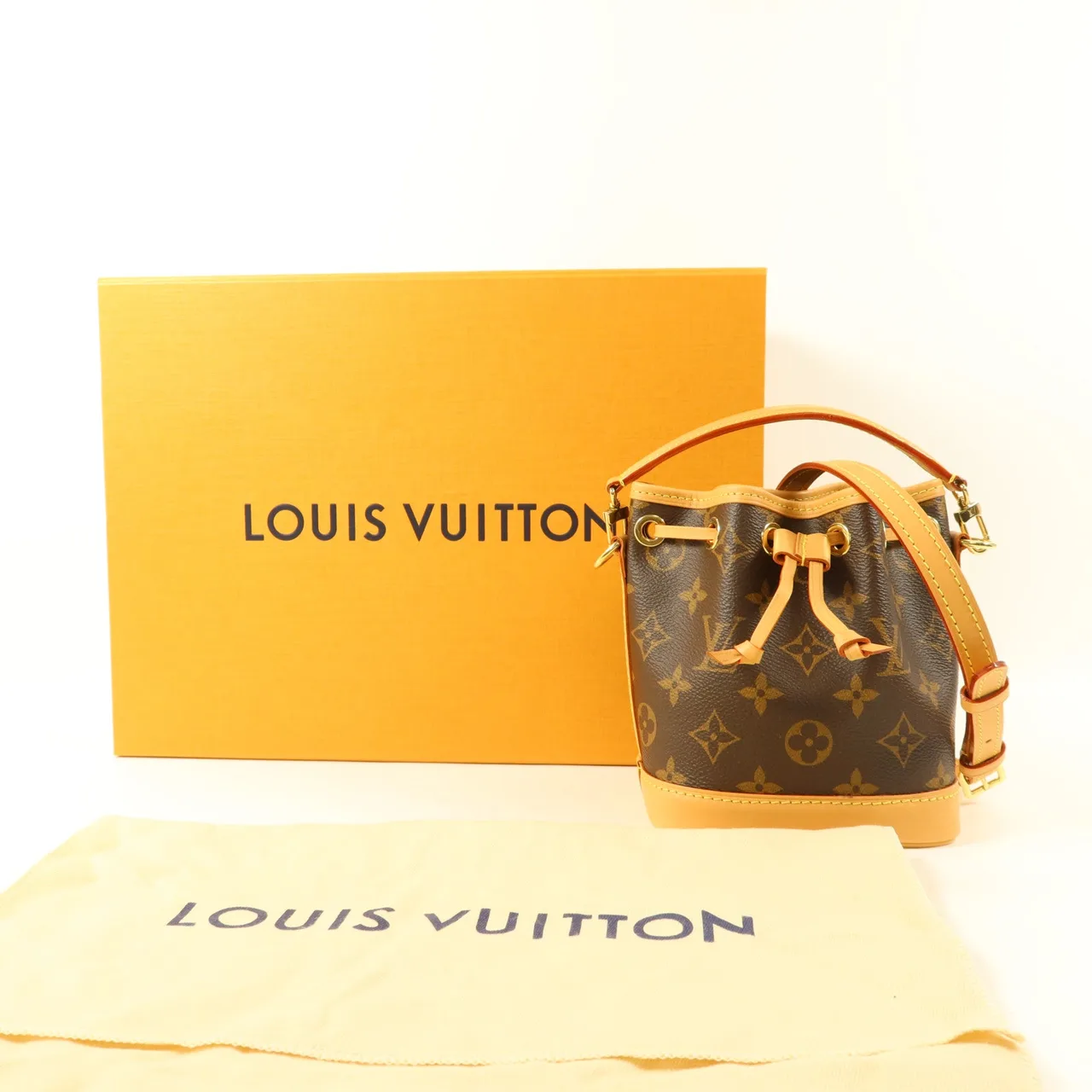 LOUIS VUITTON Nano Noe M81266 兩用包 塗層帆布 棕色 塗層帆布 中古品A - 縮圖 16