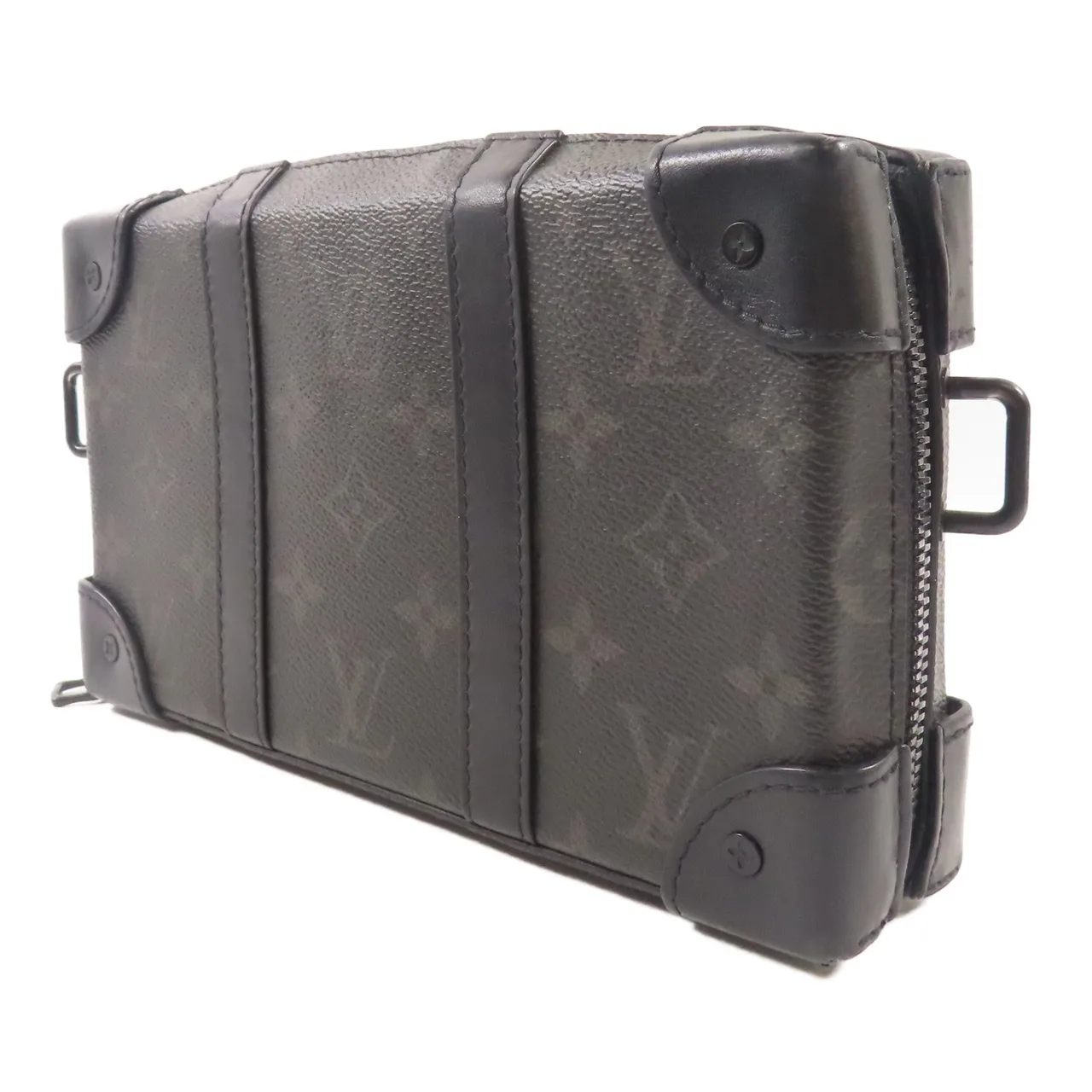 LOUIS VUITTON Soft Trunk M69838 肩背包 塗層帆布 黑色 / Black 塗層帆布 中古品B - 縮圖 3