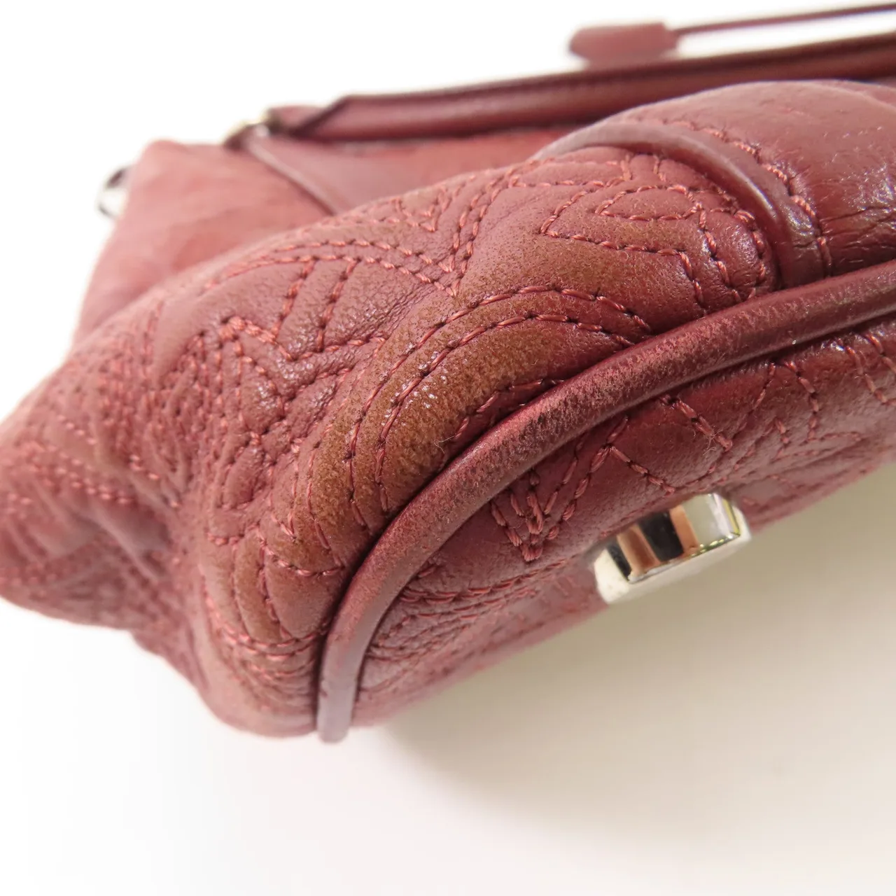 LOUIS VUITTON M97069 手提包 皮革 紅色 / Bordeaux 皮革 中古品B - 縮圖 14