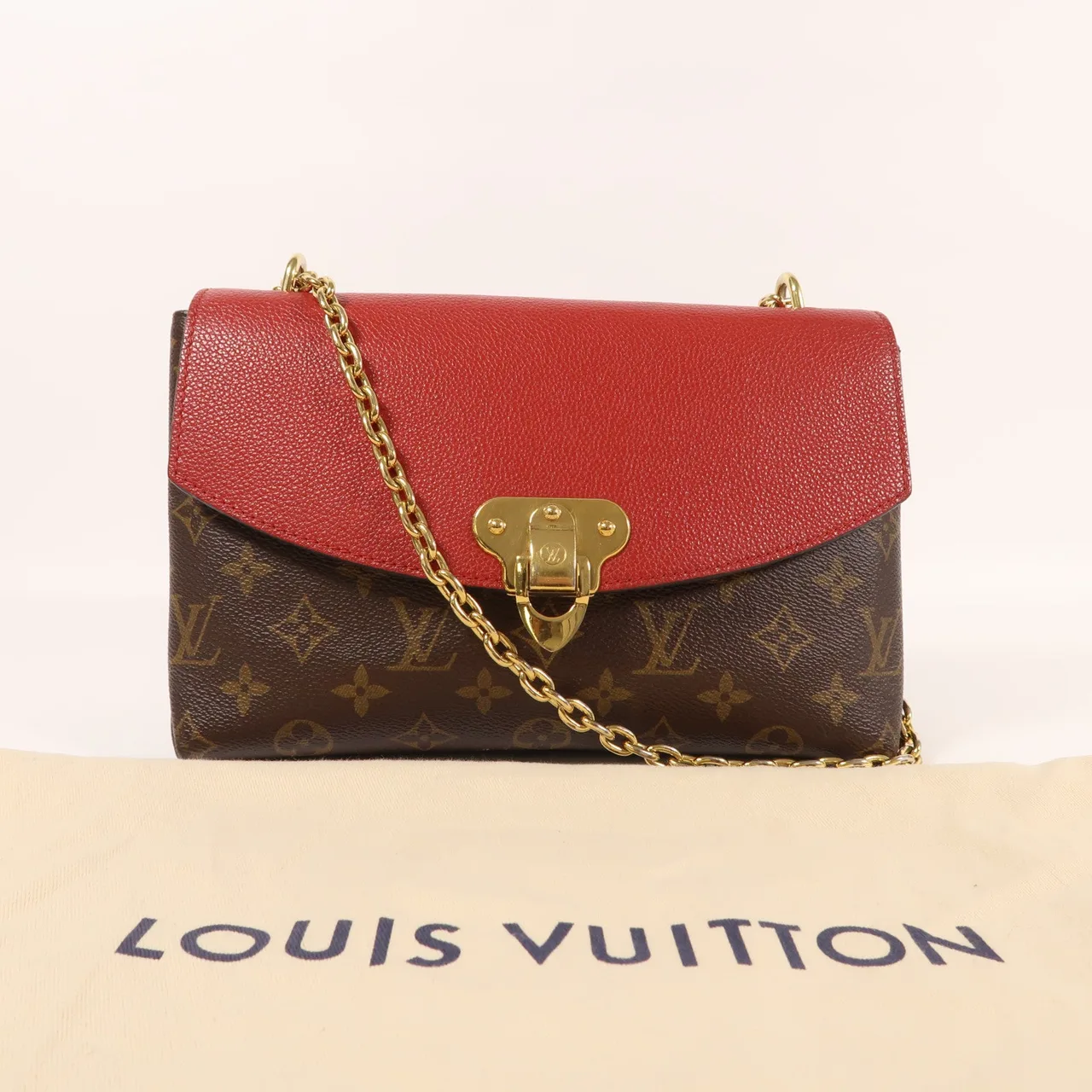 LOUIS VUITTON Saint Placide M43713 肩背包 塗層帆布 棕色 / 紅色 / Red 塗層帆布 中古品B - 縮圖 14