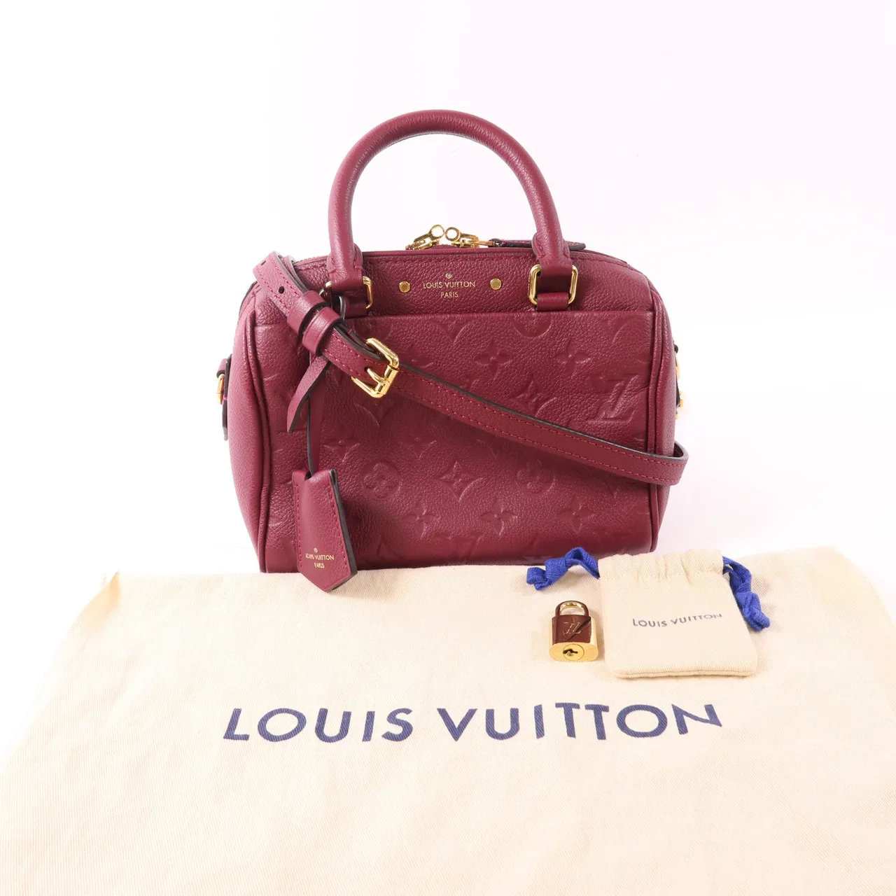 LOUIS VUITTON Speedy M40762 兩用包 牛皮 紅色 / Red 牛皮 中古品A - 縮圖 9