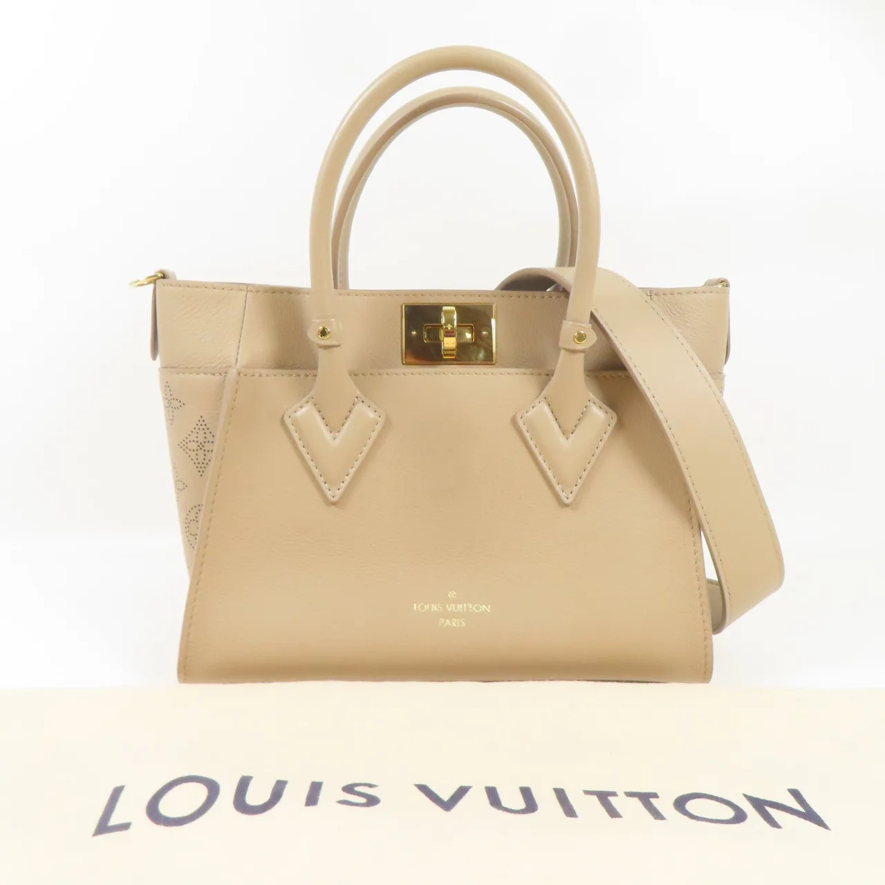 LOUIS VUITTON On My Side M20600 兩用包 牛皮 米色 / Galet Beige 牛皮 中古品A - 縮圖 10