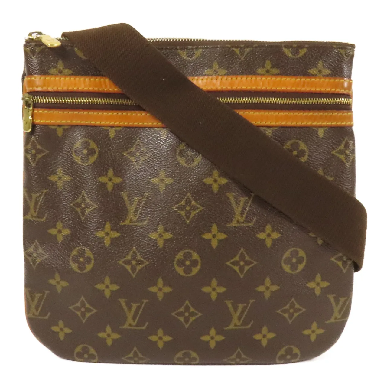 LOUIS VUITTON Pochette Bosphore M40044 Shoulder Bag Coated Canvas 棕色