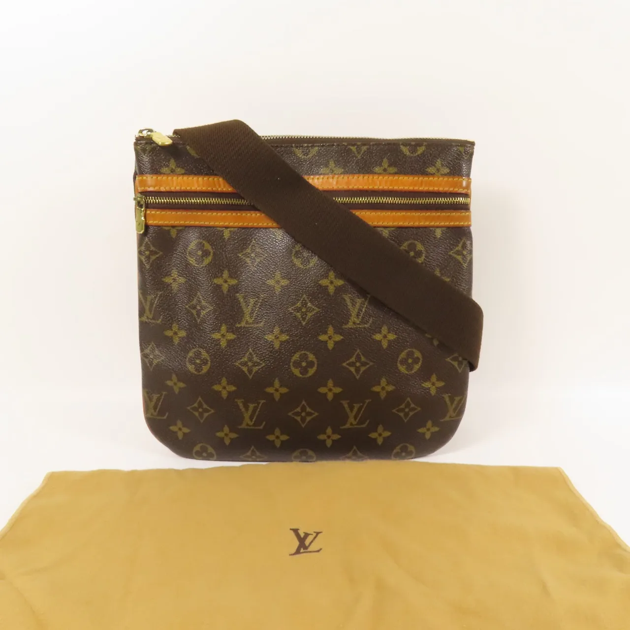 LOUIS VUITTON Pochette Bosphore M40044 肩背包 塗層帆布 棕色 塗層帆布 中古品B - 縮圖 12