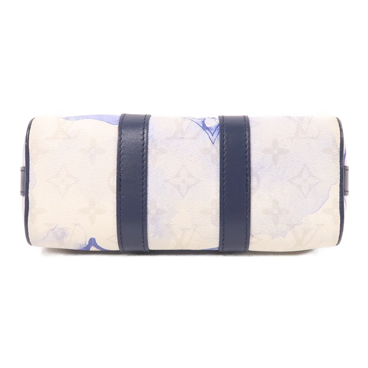 LOUIS VUITTON Keepall M45761 兩用包 塗層帆布 白色 / 藍色 / Blue/White 塗層帆布 中古品B - 縮圖 4