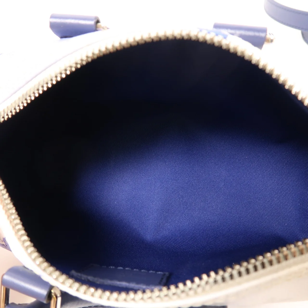 LOUIS VUITTON Keepall M45761 兩用包 塗層帆布 白色 / 藍色 / Blue/White 塗層帆布 中古品B - 縮圖 5