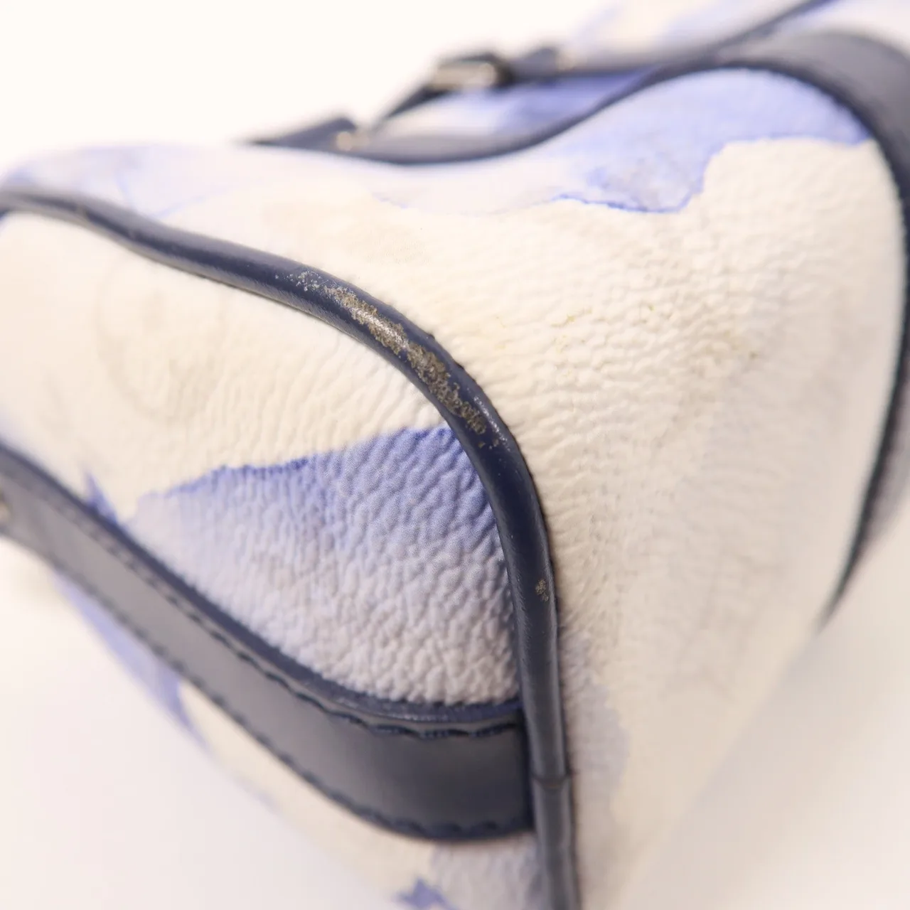 LOUIS VUITTON Keepall M45761 兩用包 塗層帆布 白色 / 藍色 / Blue/White 塗層帆布 中古品B - 縮圖 9