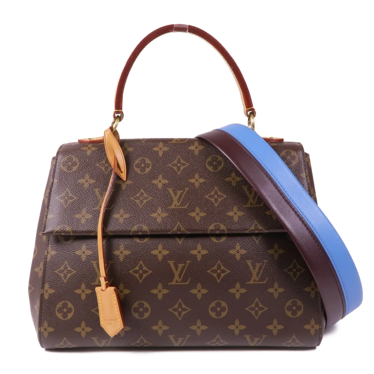LOUIS VUITTON Cluny M42735 兩用包 塗層帆布 棕色 / 藍色