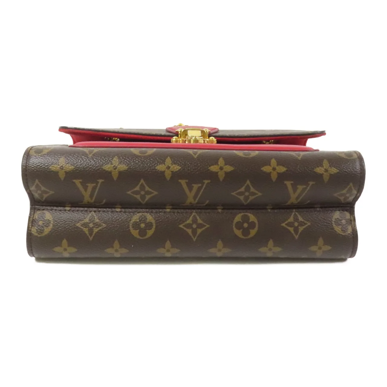 LOUIS VUITTON Victoire M41731 肩背包 塗層帆布 棕色 / 紅色 / Red 塗層帆布 中古品A - 縮圖 4