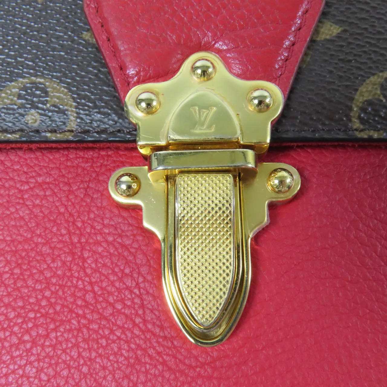 LOUIS VUITTON Victoire M41731 肩背包 塗層帆布 棕色 / 紅色 / Red 塗層帆布 中古品A - 縮圖 7