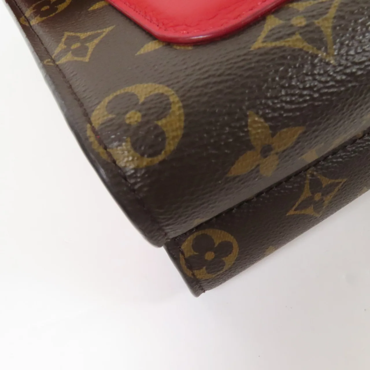 LOUIS VUITTON Victoire M41731 肩背包 塗層帆布 棕色 / 紅色 / Red 塗層帆布 中古品A - 縮圖 13