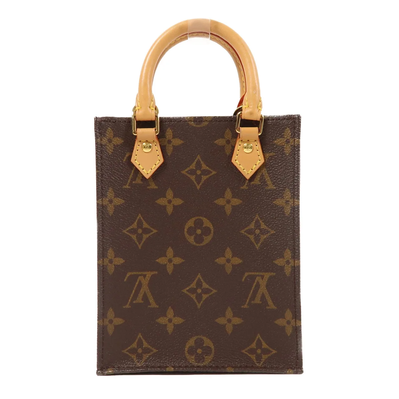 LOUIS VUITTON Petit Sac Plat M69442 兩用包 塗層帆布 棕色 塗層帆布 中古品A - 縮圖 2