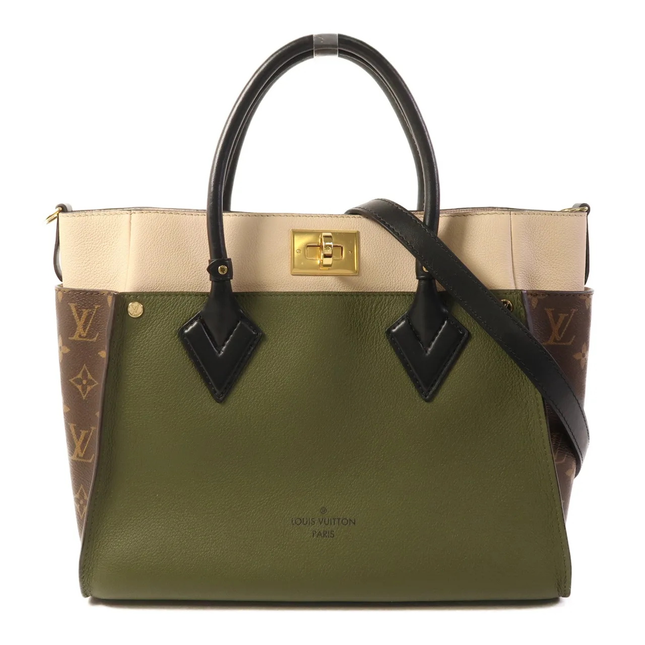 LOUIS VUITTON On My Side M55302 兩用包 塗層帆布 卡其色 / 棕色 / Green
