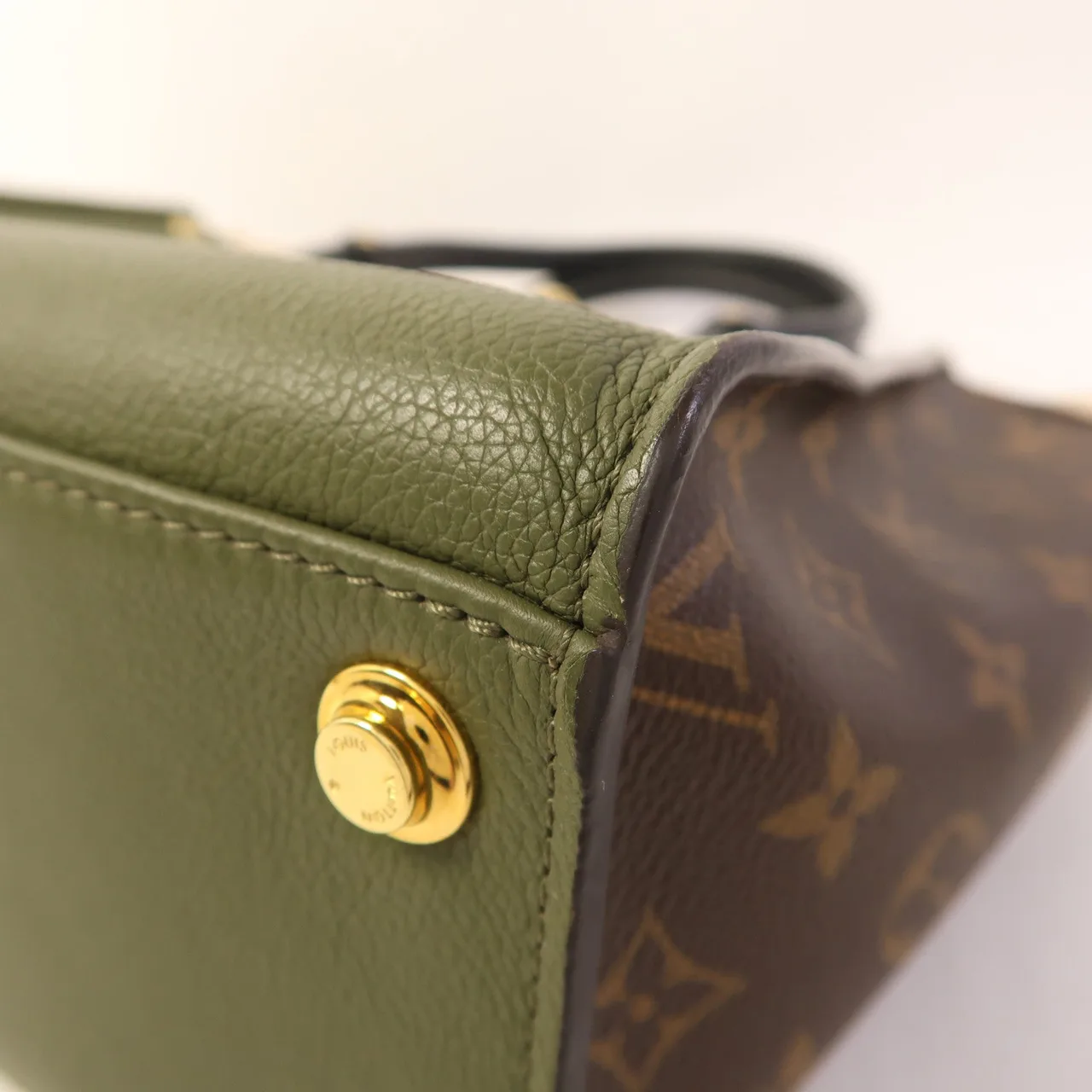 LOUIS VUITTON On My Side M55302 兩用包 塗層帆布 卡其色 / 棕色 / Green 塗層帆布 中古品A - 縮圖 9