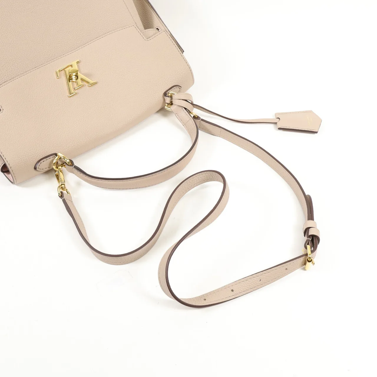 LOUIS VUITTON Lock Me M56094 兩用包 牛皮 米色 / Grey 牛皮 中古品A - 縮圖 8