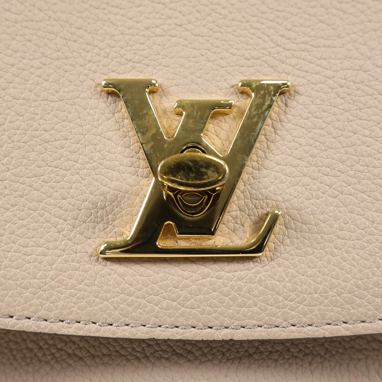 LOUIS VUITTON Lock Me M56094 兩用包 牛皮 米色 / Grey 牛皮 中古品A - 縮圖 9