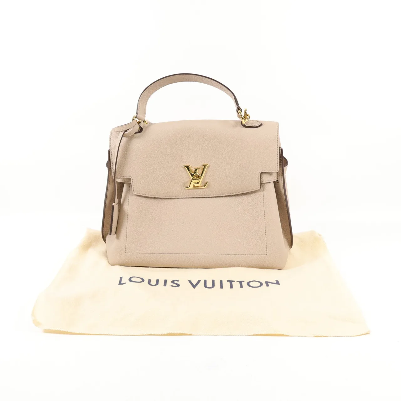 LOUIS VUITTON Lock Me M56094 兩用包 牛皮 米色 / Grey 牛皮 中古品A - 縮圖 16