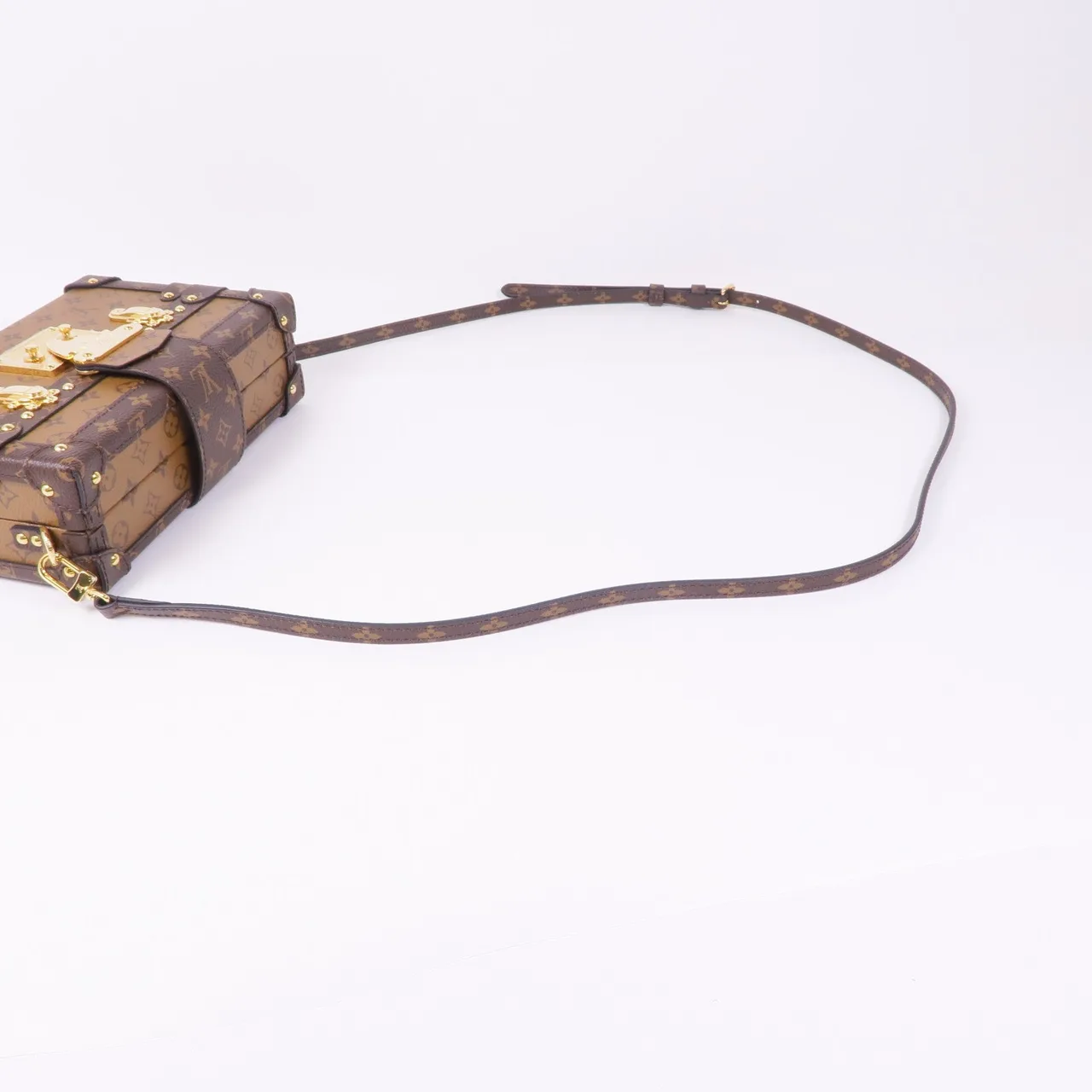 LOUIS VUITTON Petite Malle M45960 肩背包 塗層帆布 棕色 塗層帆布 中古品A - 縮圖 5