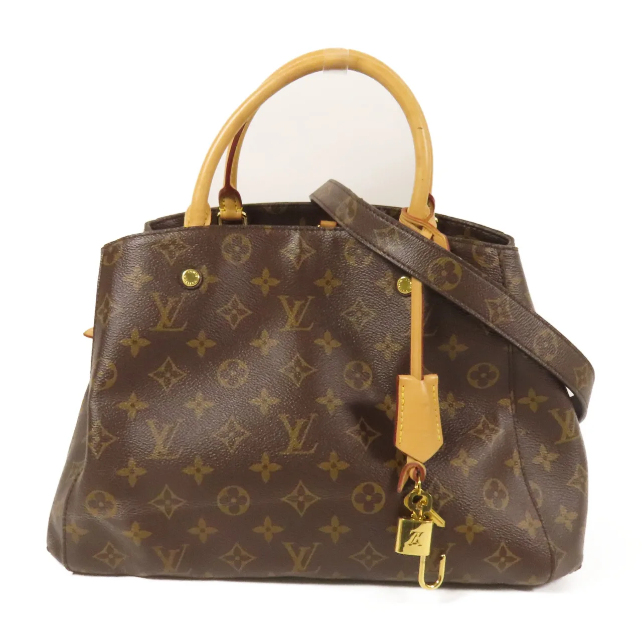 LOUIS VUITTON Montaigne M41056 兩用包 塗層帆布 棕色 / Brown