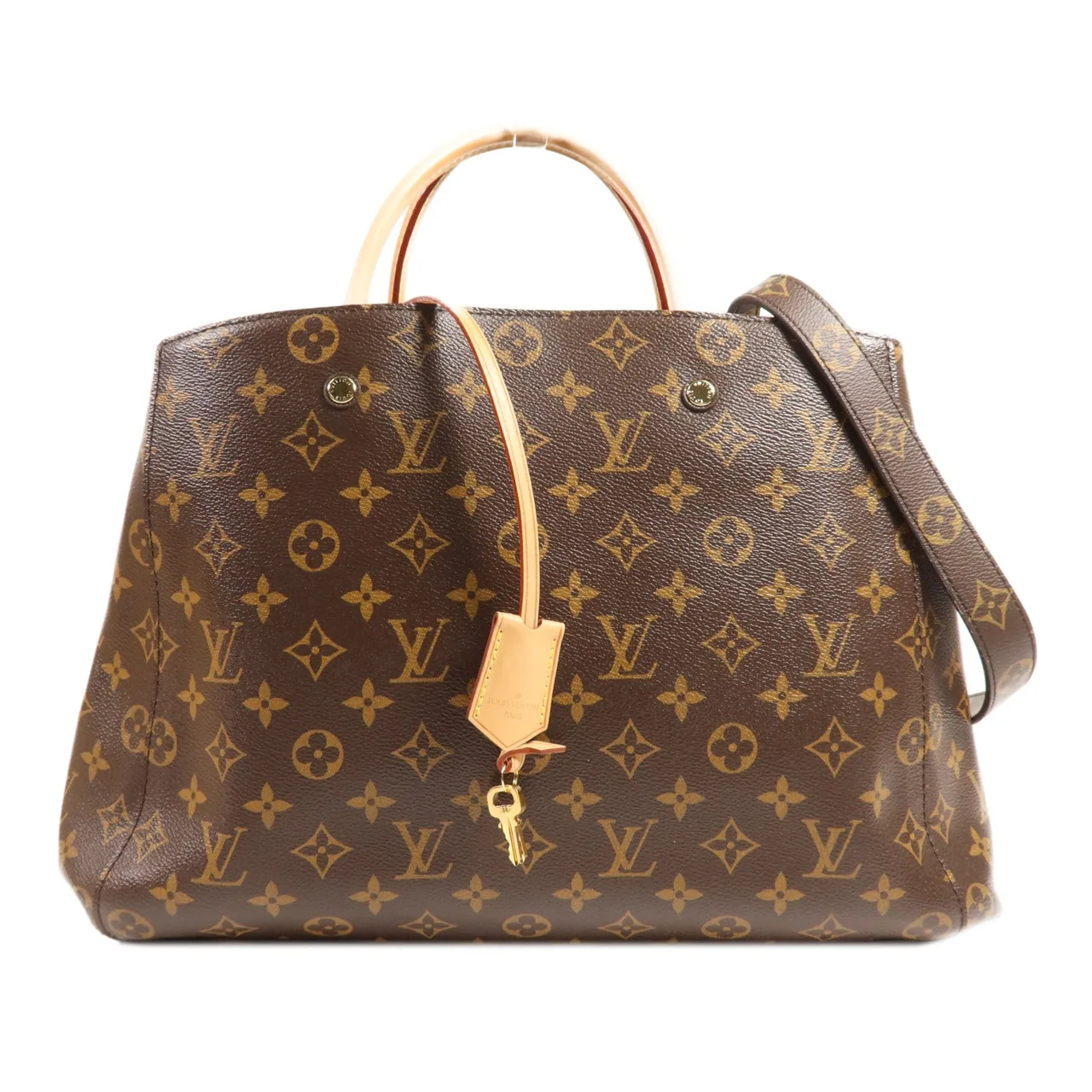 LOUIS VUITTON Montaigne M41067 兩用包 塗層帆布 棕色 / Brown