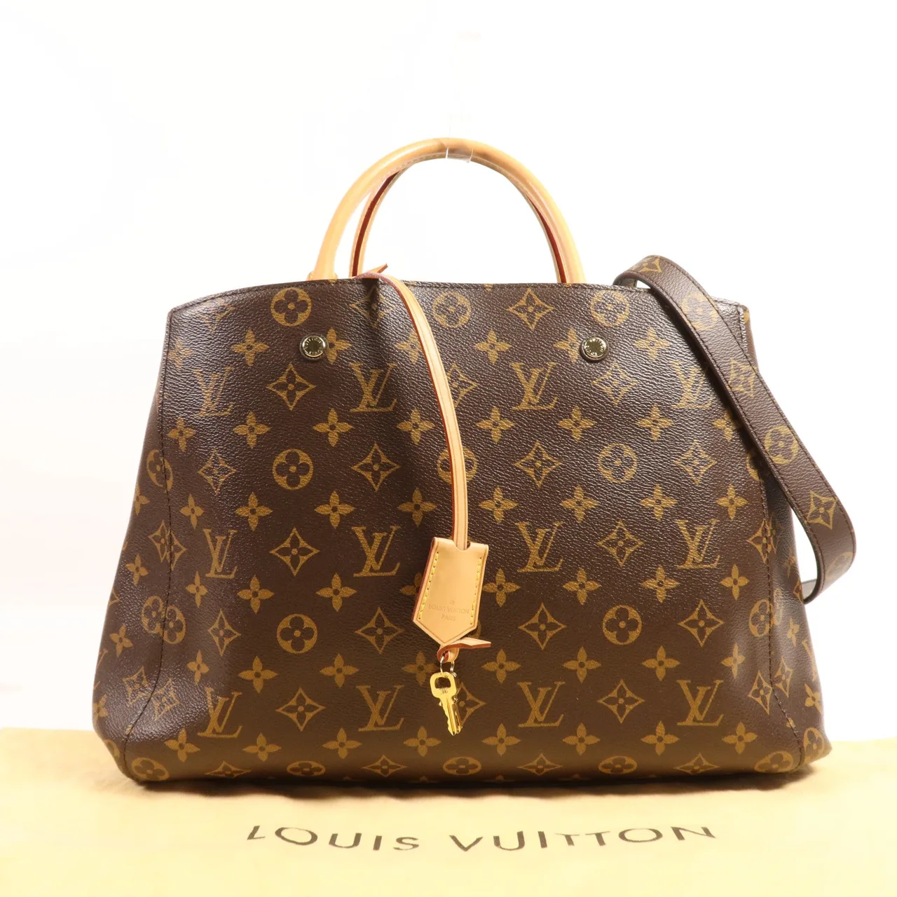 LOUIS VUITTON Montaigne M41067 兩用包 塗層帆布 棕色 / Brown 塗層帆布 中古品A - 縮圖 9