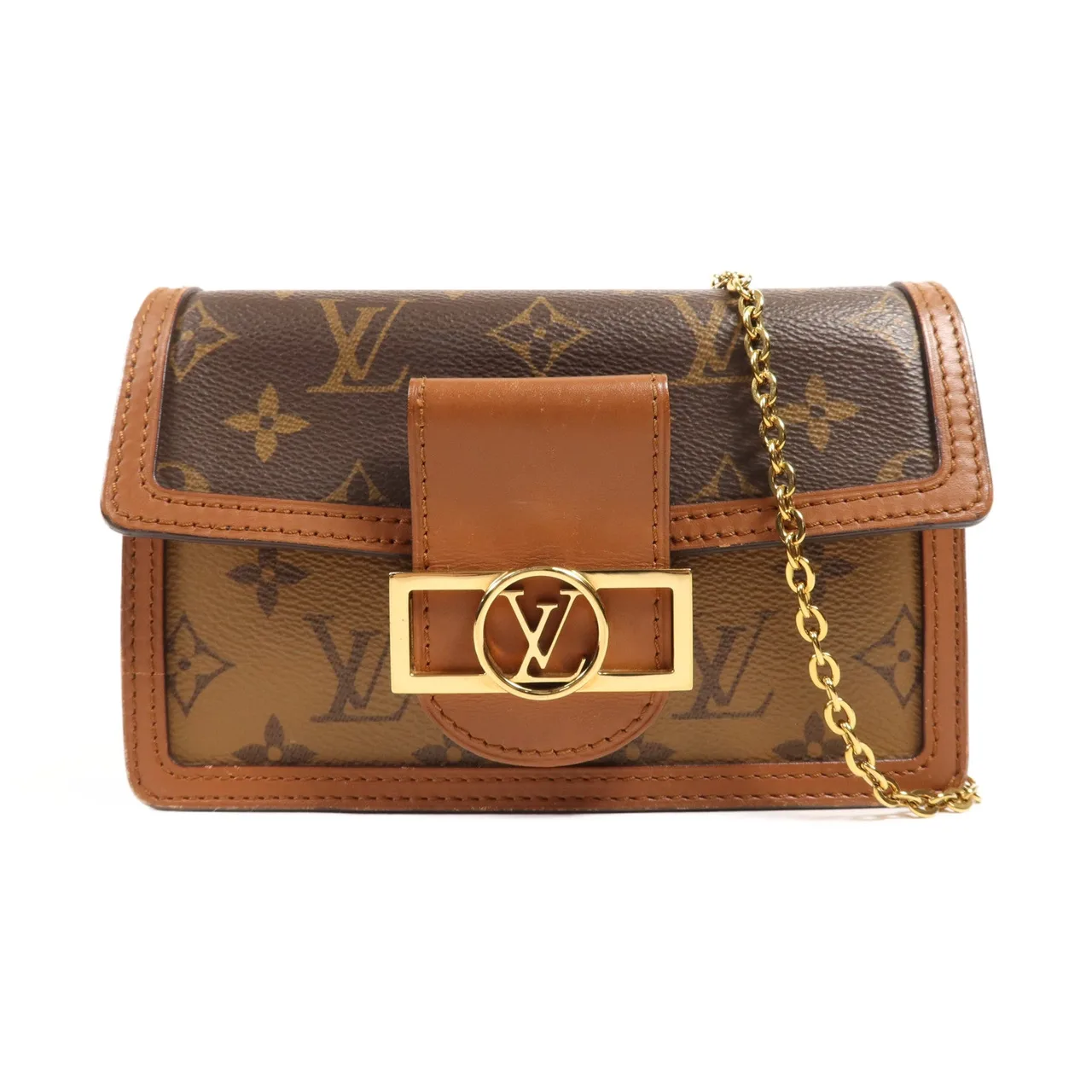 LOUIS VUITTON Dauphine M68746 肩背包 塗層帆布 棕色